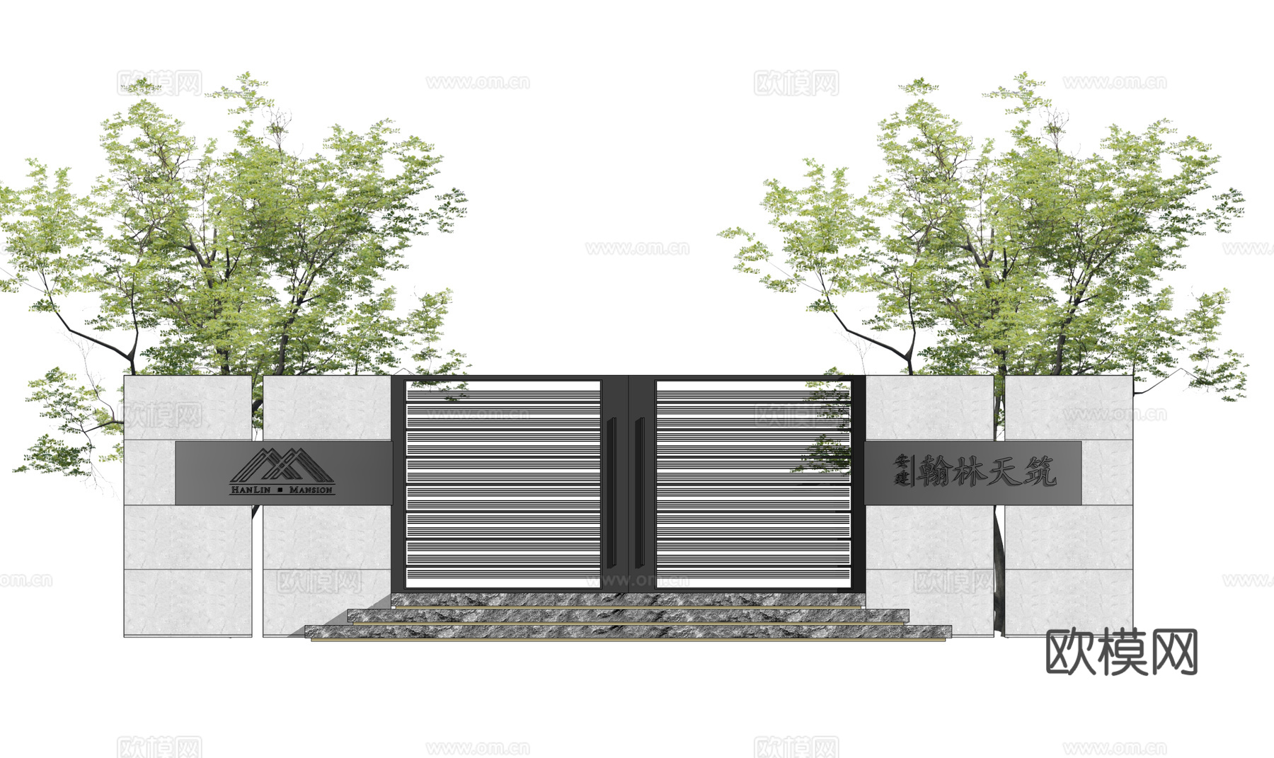 造景 水景 门 微景观 室内造景 屋顶花园 庭院门 庭院灯su模型