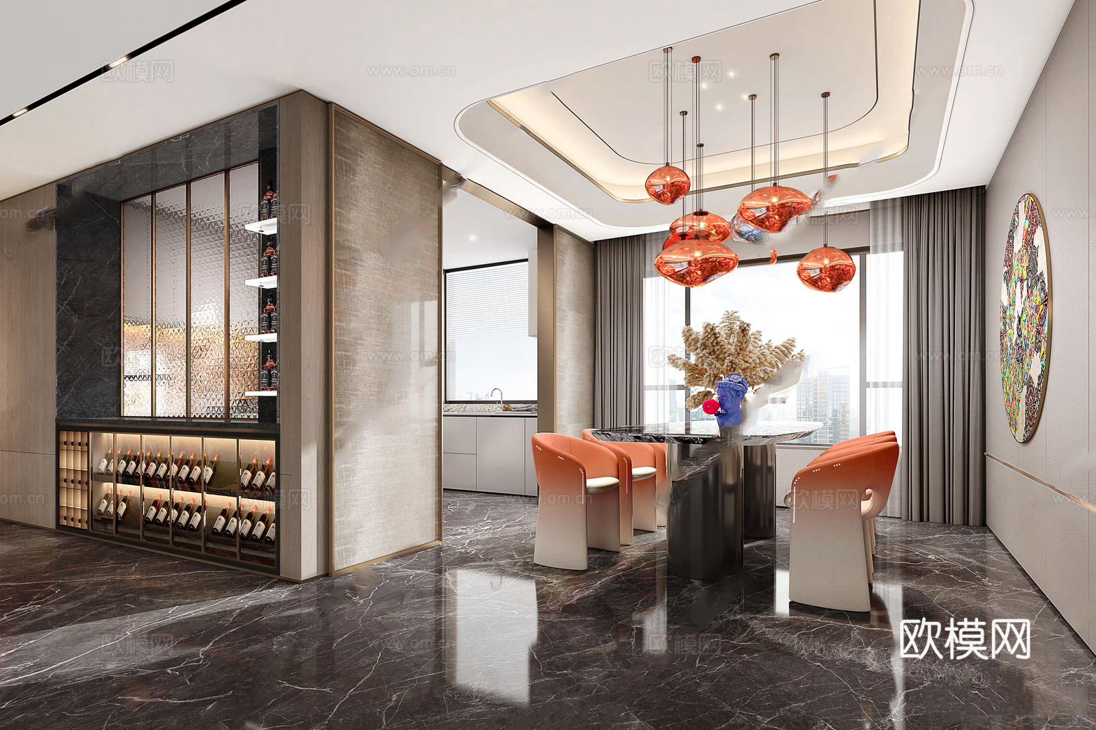 轻奢大平层 样板间 最新全套施工图 效果图合集cad施工图