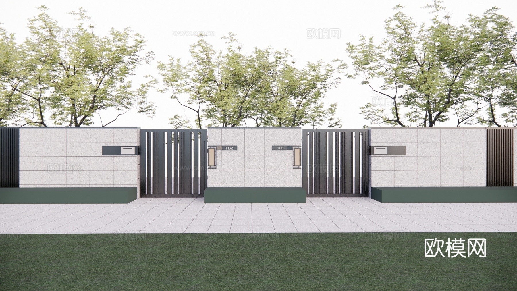 造景 水景 门 微景观 室内造景 屋顶花园 庭院门 庭院灯su模型