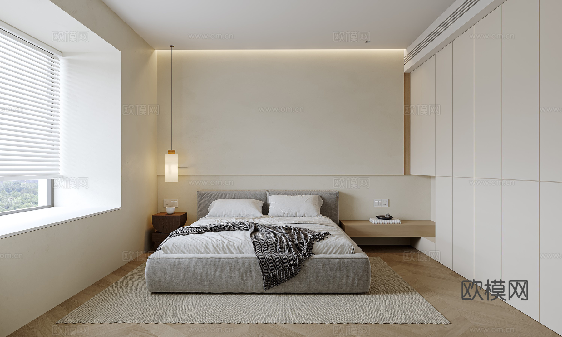 奶油风 样板间 最新全套施工图 效果图合集cad施工图