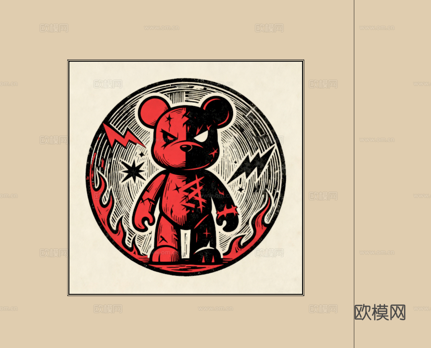 现代黑白卡通挂画su模型