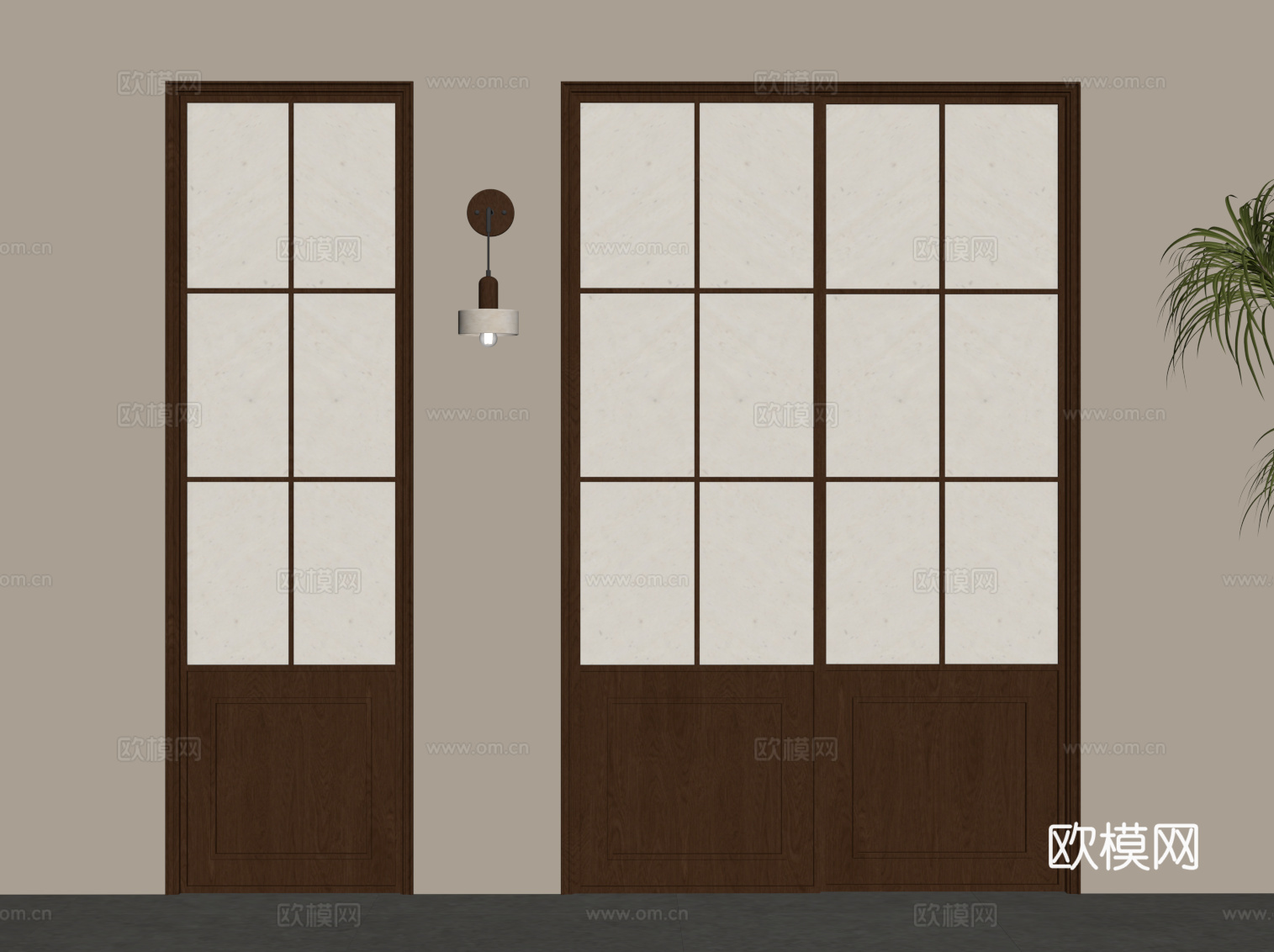 新中式门su模型