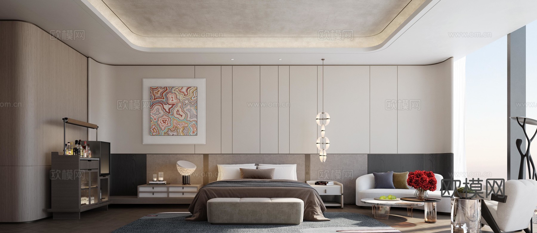 轻奢大平层 样板间 最新全套施工图 效果图合集cad施工图