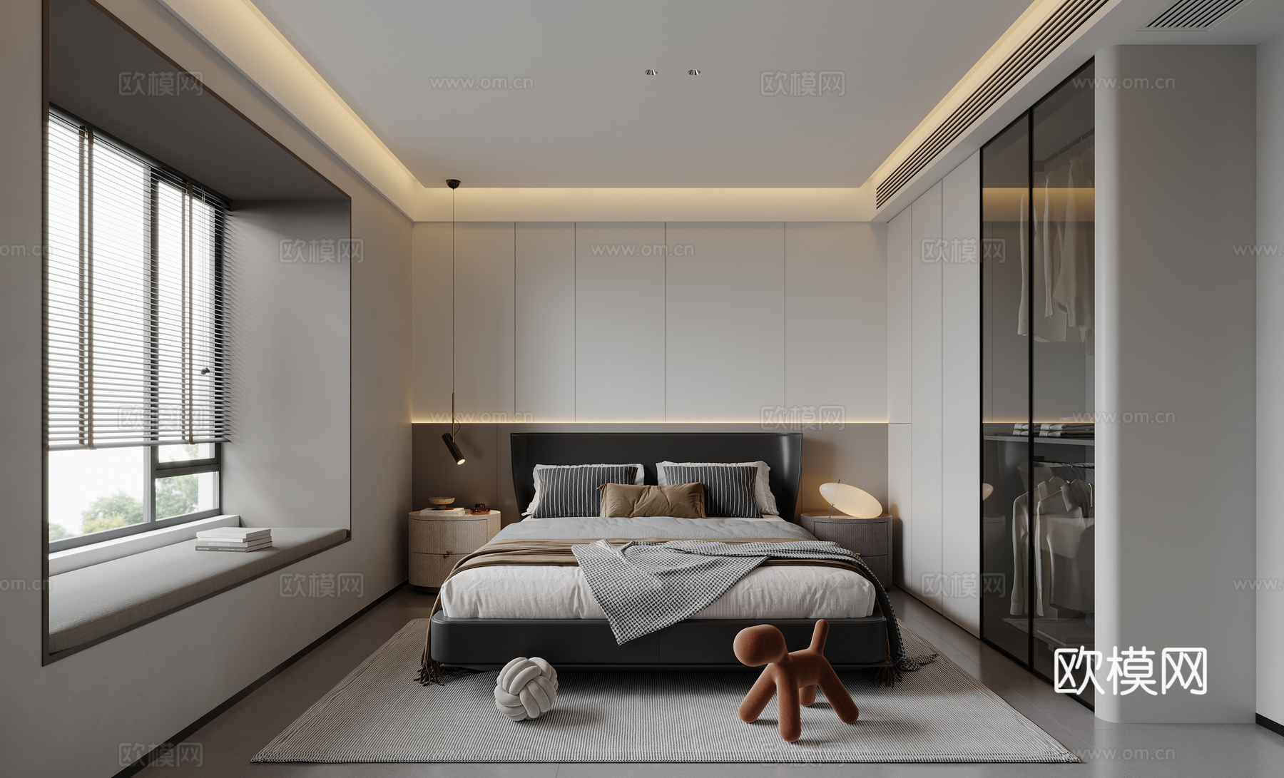 轻奢意式 样板间 最新全套施工图 效果图合集cad施工图