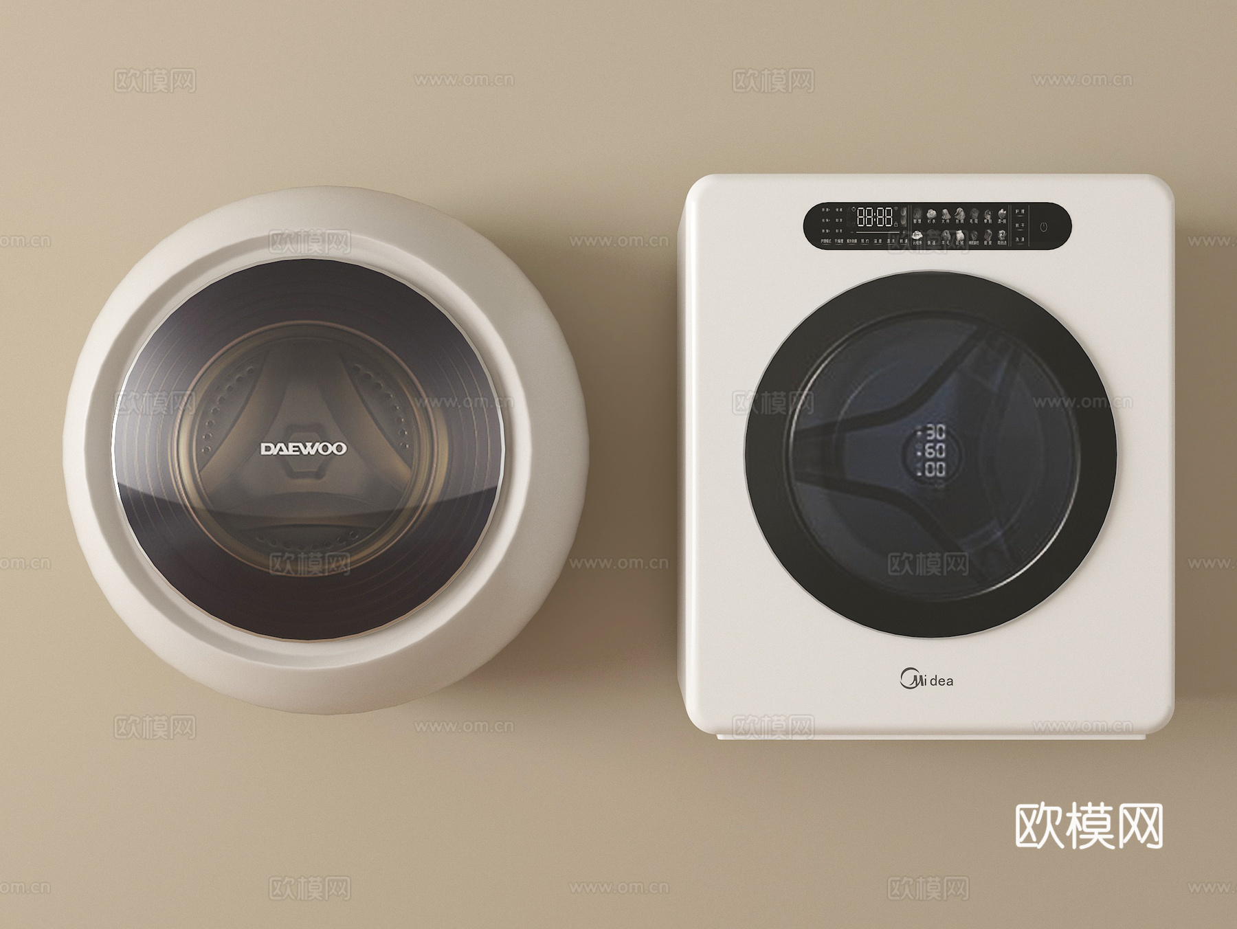 现代洗衣机 壁挂式洗衣机su模型
