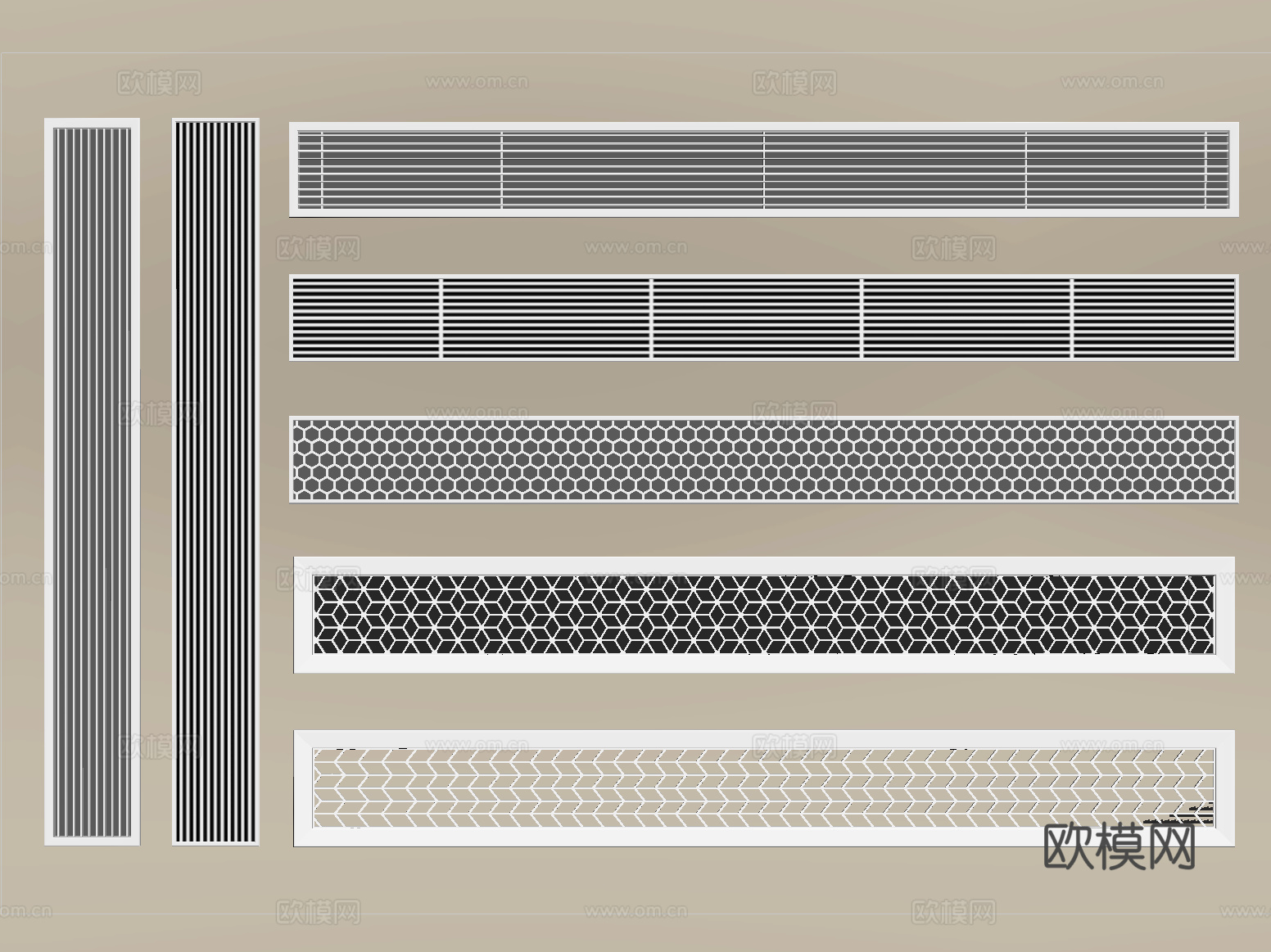 现代空调出风口 中央空调出风口su模型