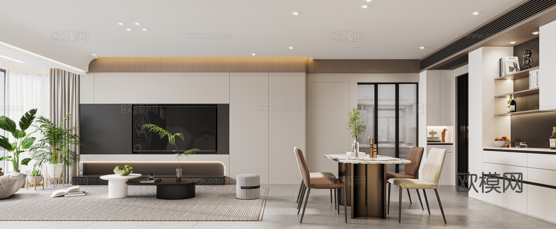 轻奢意式 样板间 最新全套施工图 效果图合集cad施工图