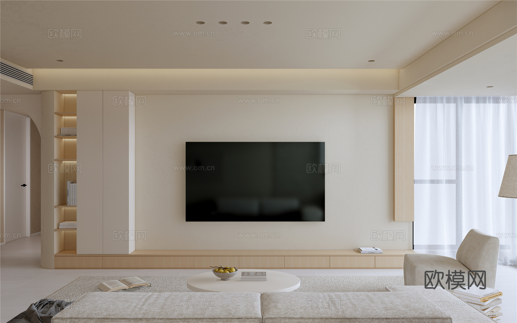 奶油风 样板间 最新全套施工图 效果图合集cad施工图