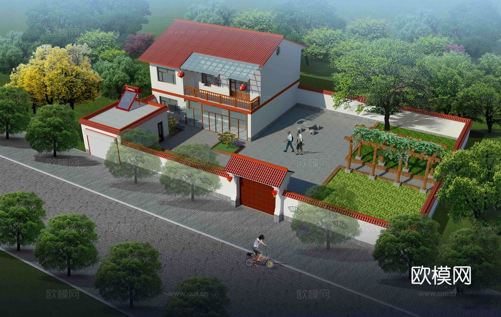 新中式乡村庭院 乡村民房 古建民俗 民宿建筑su模型