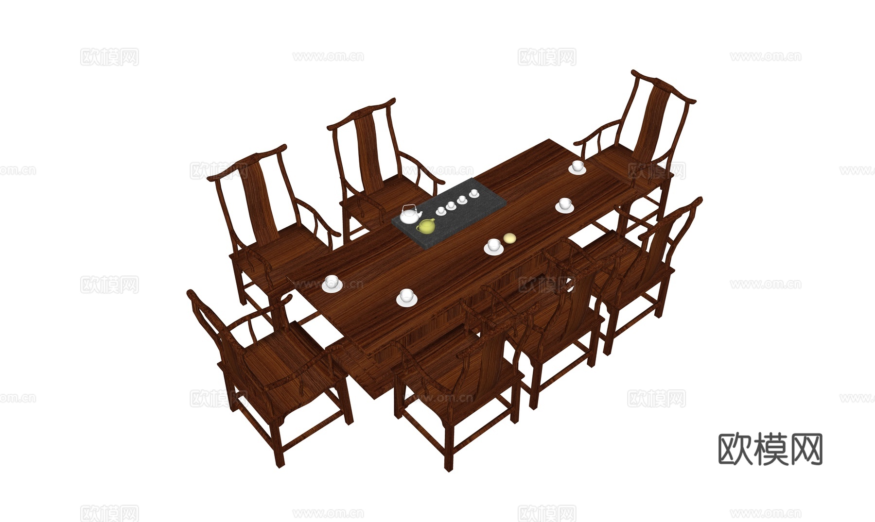 新中式茶室su模型