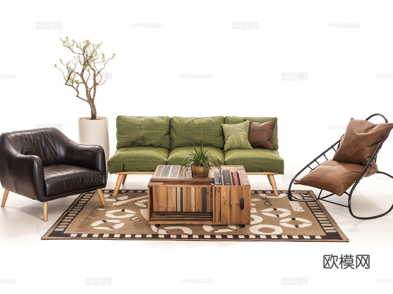 沙发茶几su模型