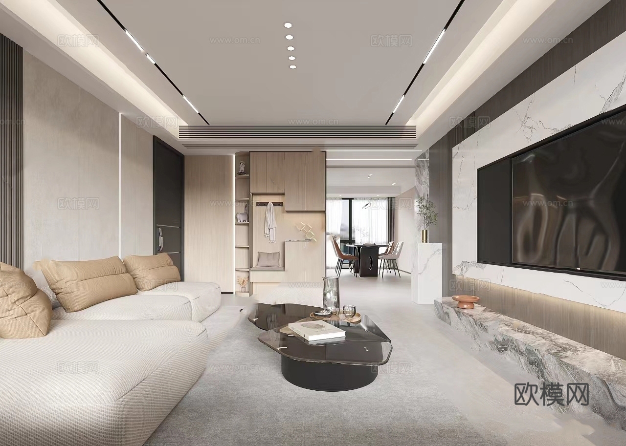 轻奢意式 样板间 最新全套施工图 效果图合集cad施工图