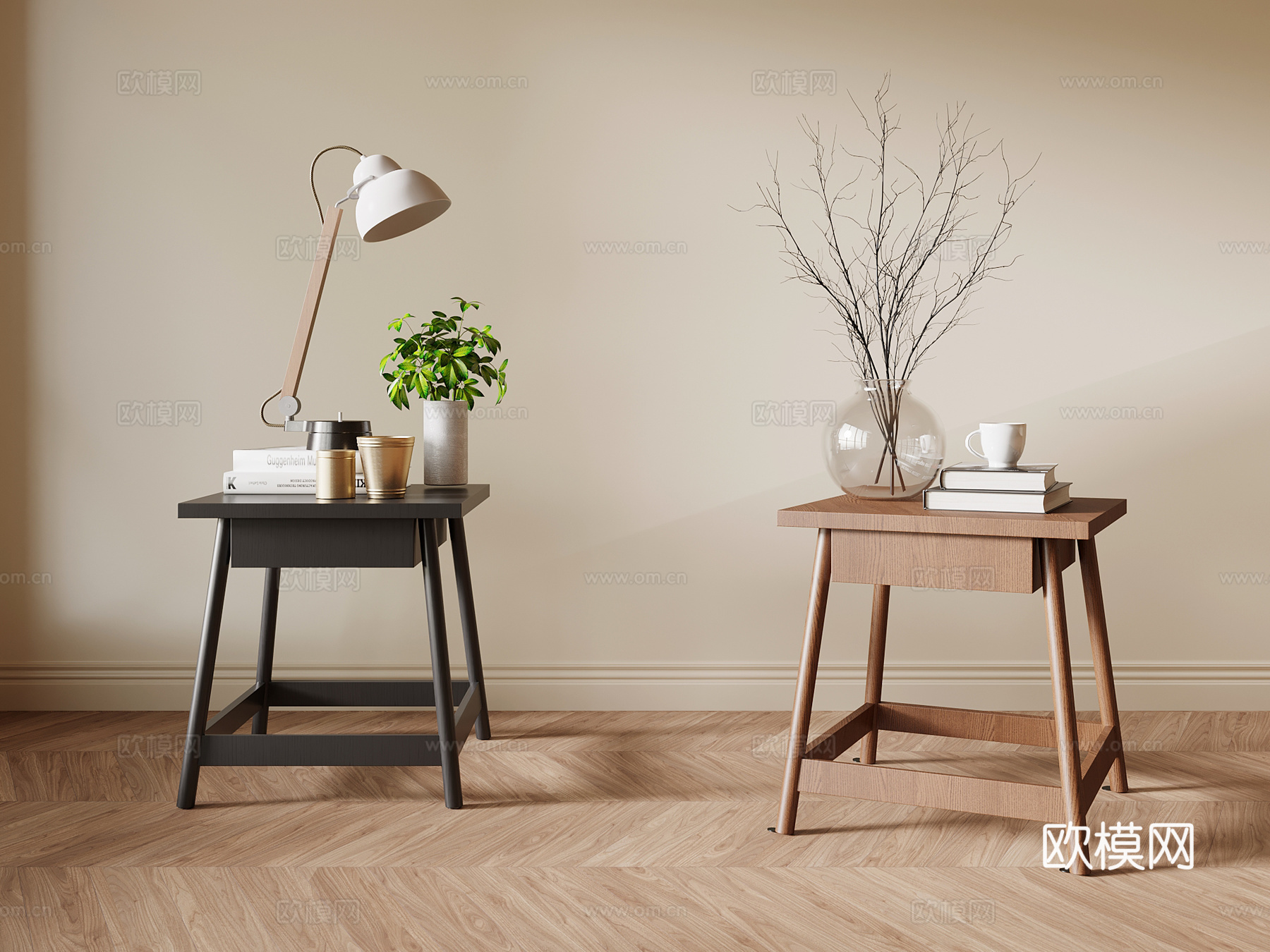 法式中古边几 床头柜su模型