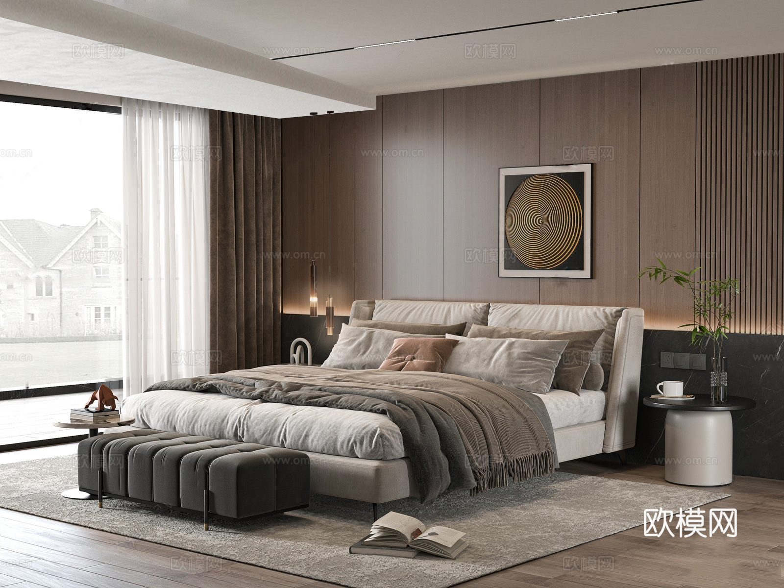 轻奢意式大平层 样板间 最新全套施工图 效果图合集cad施工图