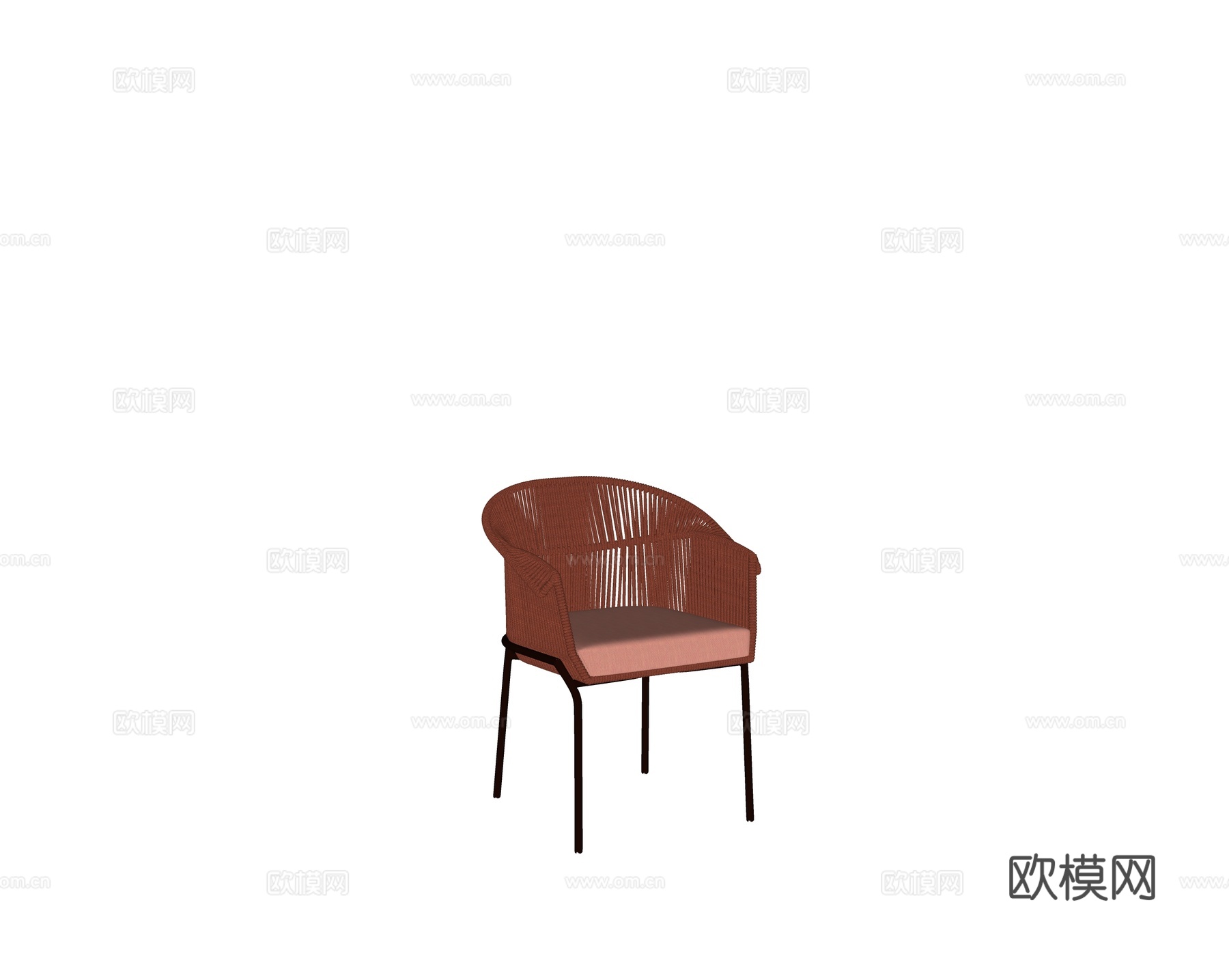 LIVINTWIST 现代户外 庭院花园 网红餐椅 绳编金属su模型