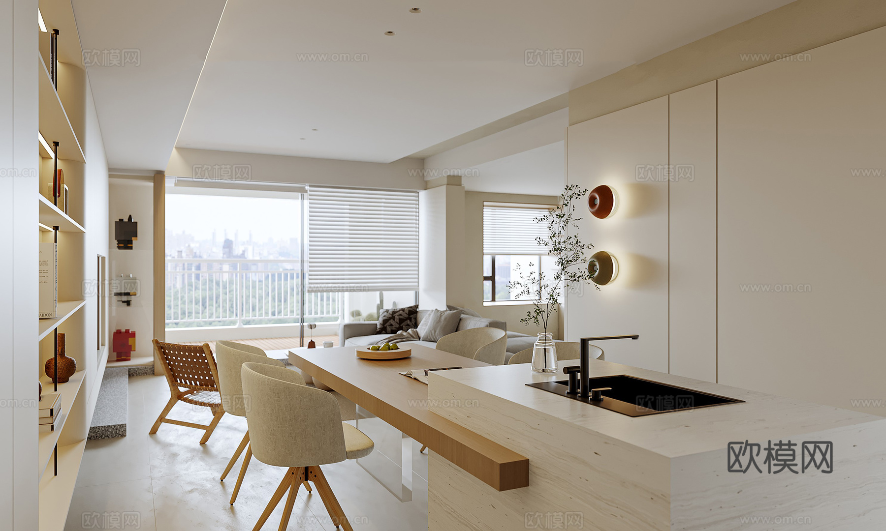 奶油风 样板间 最新全套施工图 效果图合集cad施工图