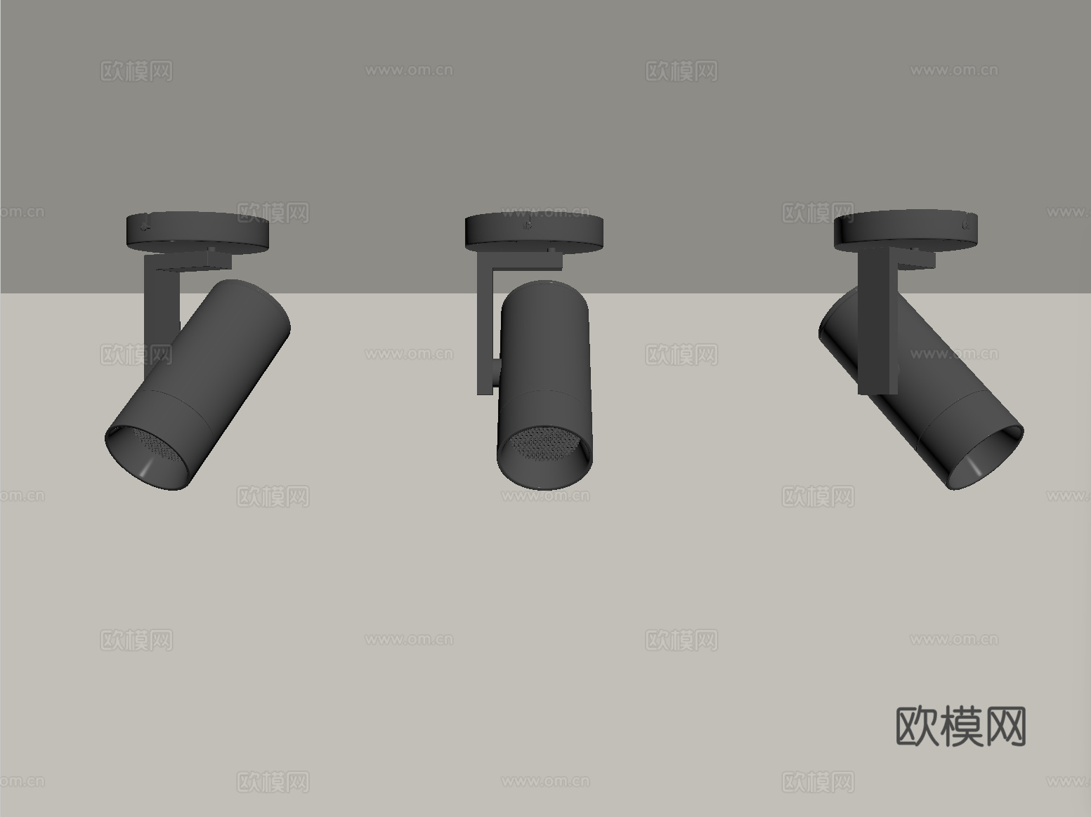 现代筒灯射灯 明装筒灯射灯su模型