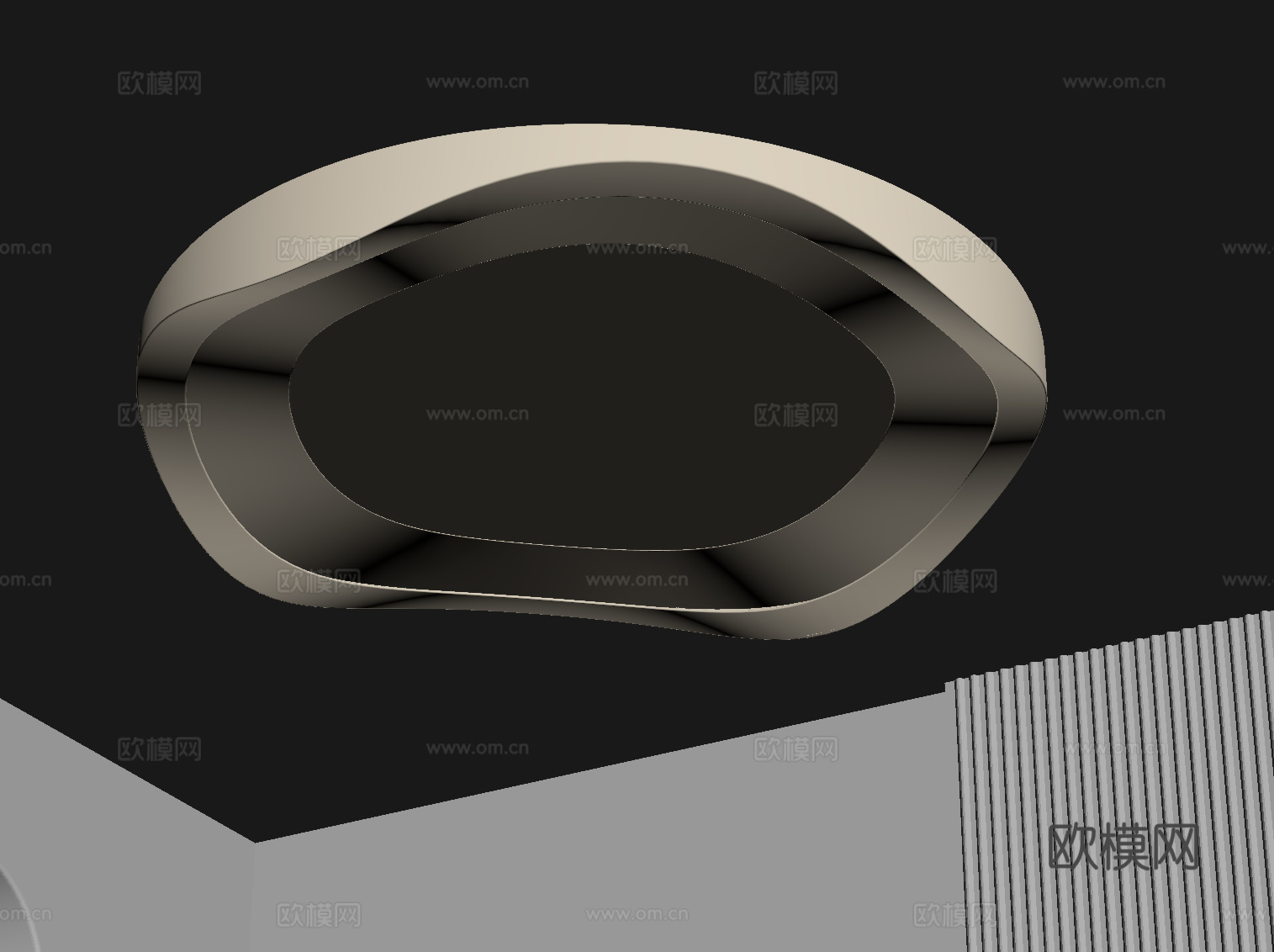 现代奶油风吸顶灯su模型