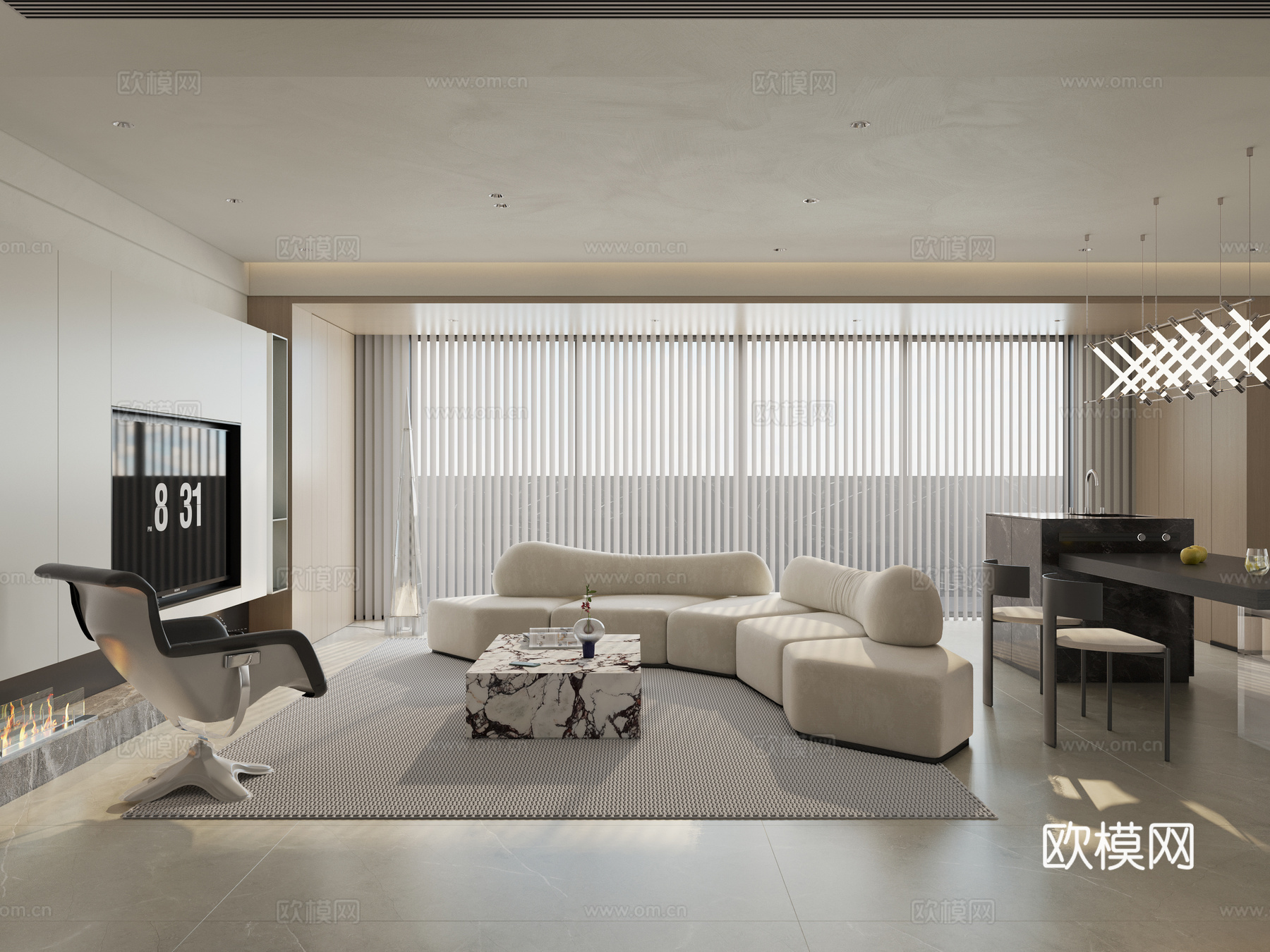 轻奢大平层 样板间 最新全套施工图 效果图合集cad施工图