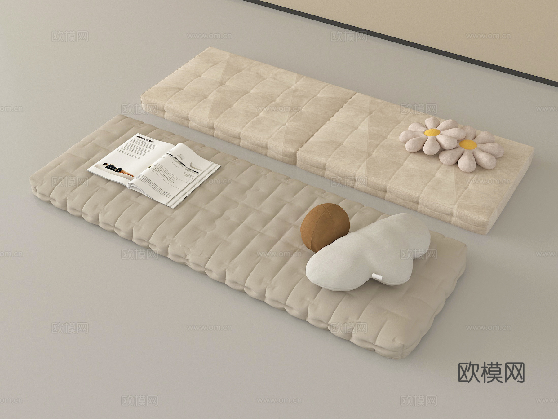 现代坐垫 沙发坐垫 飘窗垫 抱枕su模型