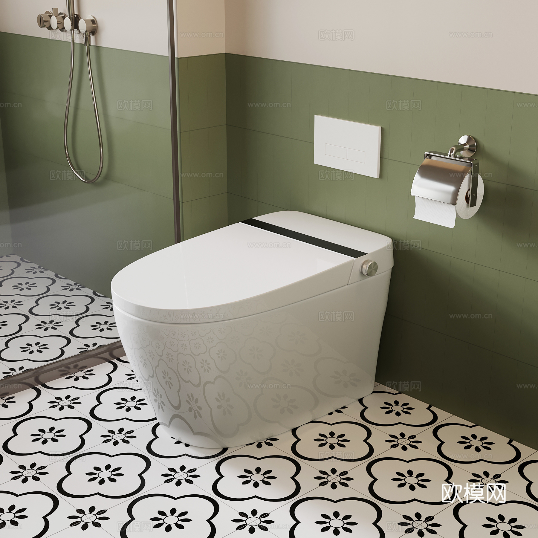 现代马桶 卫浴摆件su模型