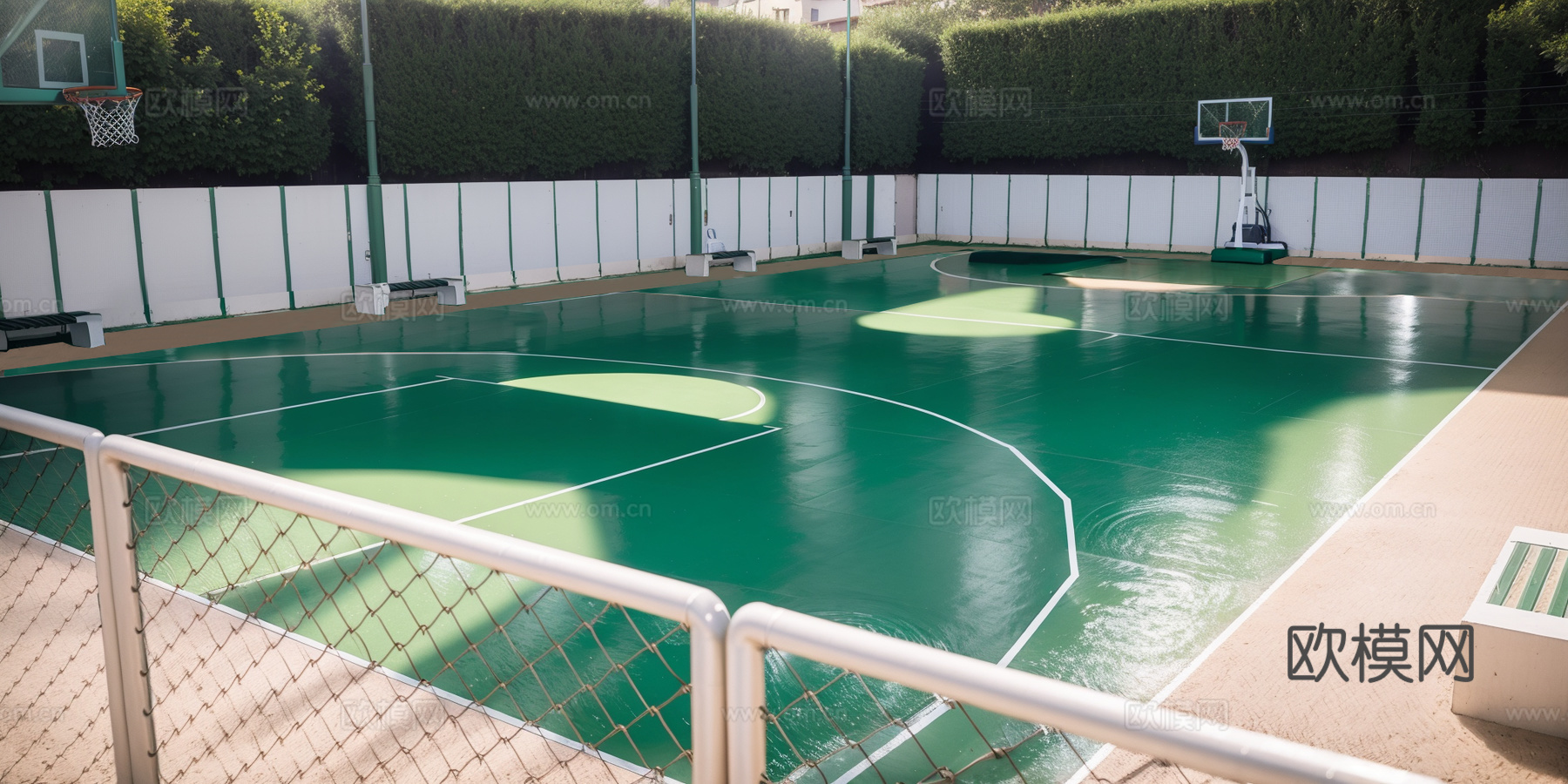 篮球场su模型