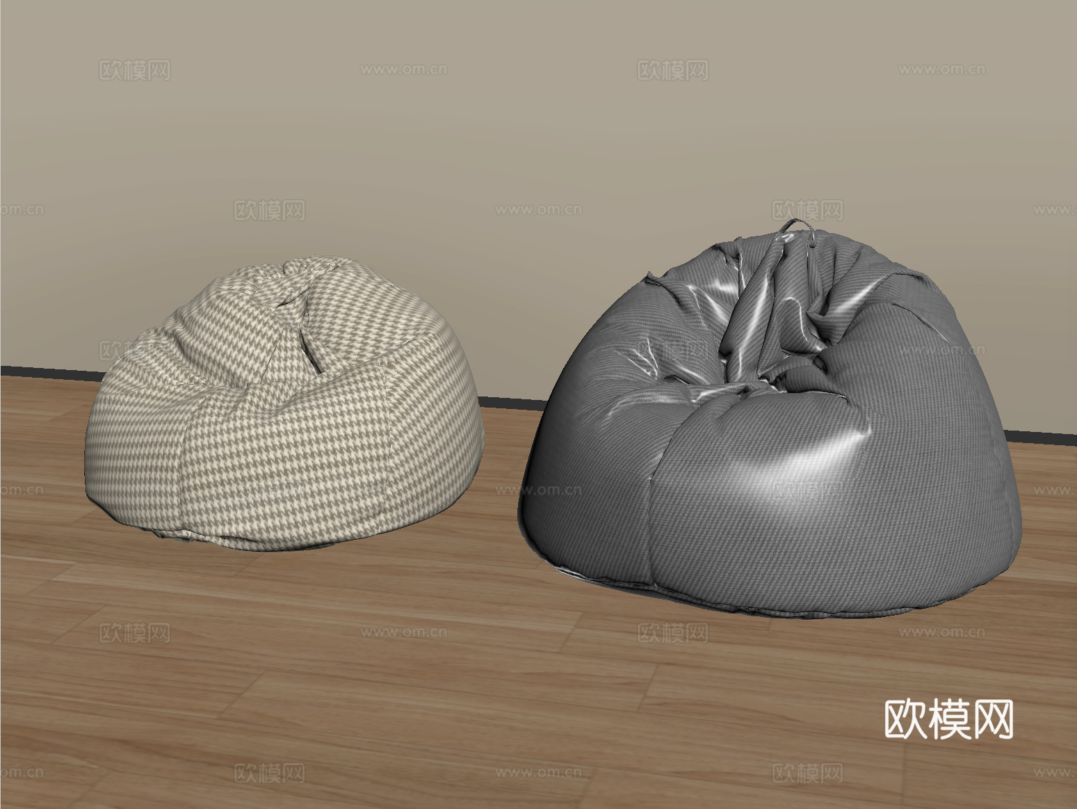 现代懒人沙发 单人沙发 休闲沙发 布艺沙发su模型