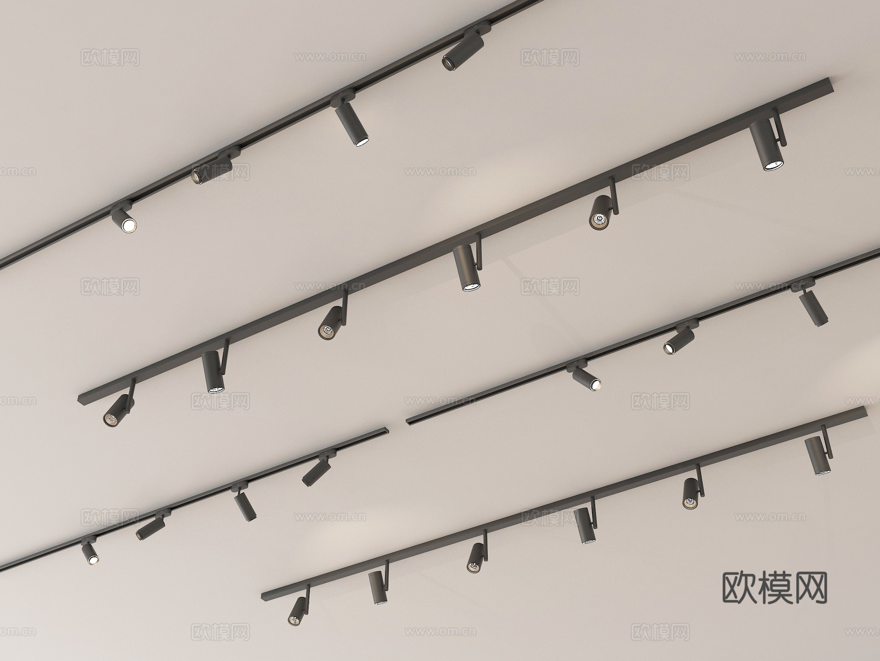 现代筒灯射灯 轨道筒灯射灯 明装筒灯射灯3d模型下载