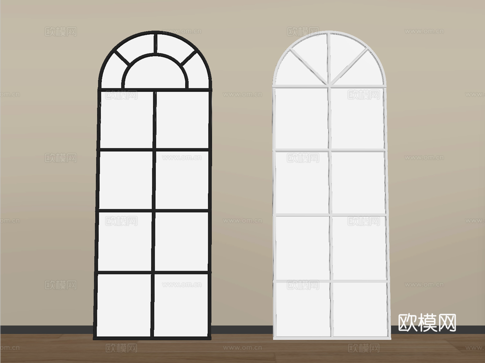 法式镜子 落地镜 穿衣镜 装饰镜su模型