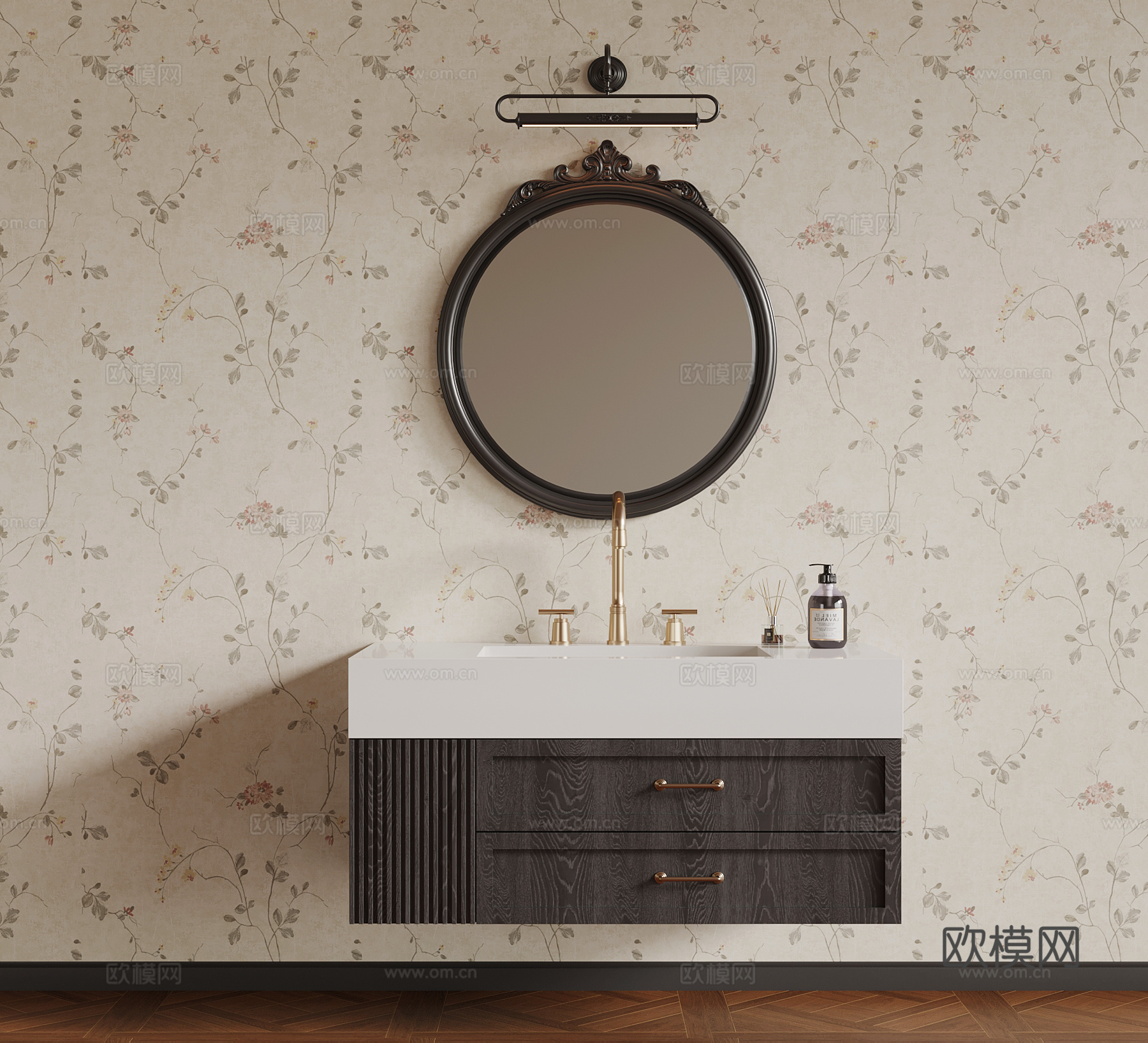 法式浴室柜su模型