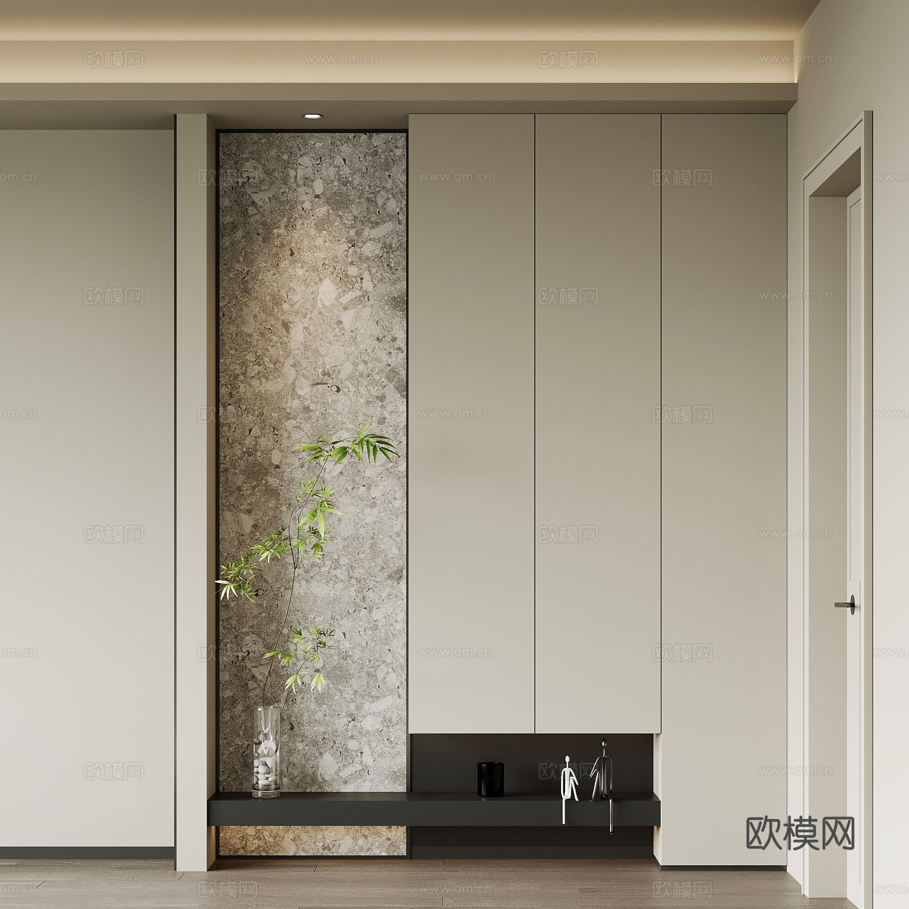 现代玄关柜 鞋柜su模型