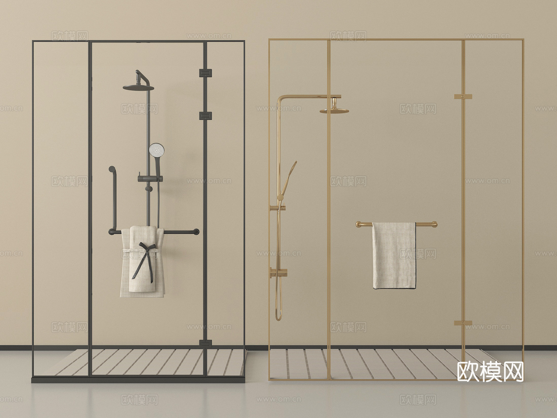 现代淋浴房 淋浴间 花洒 卫浴小件su模型