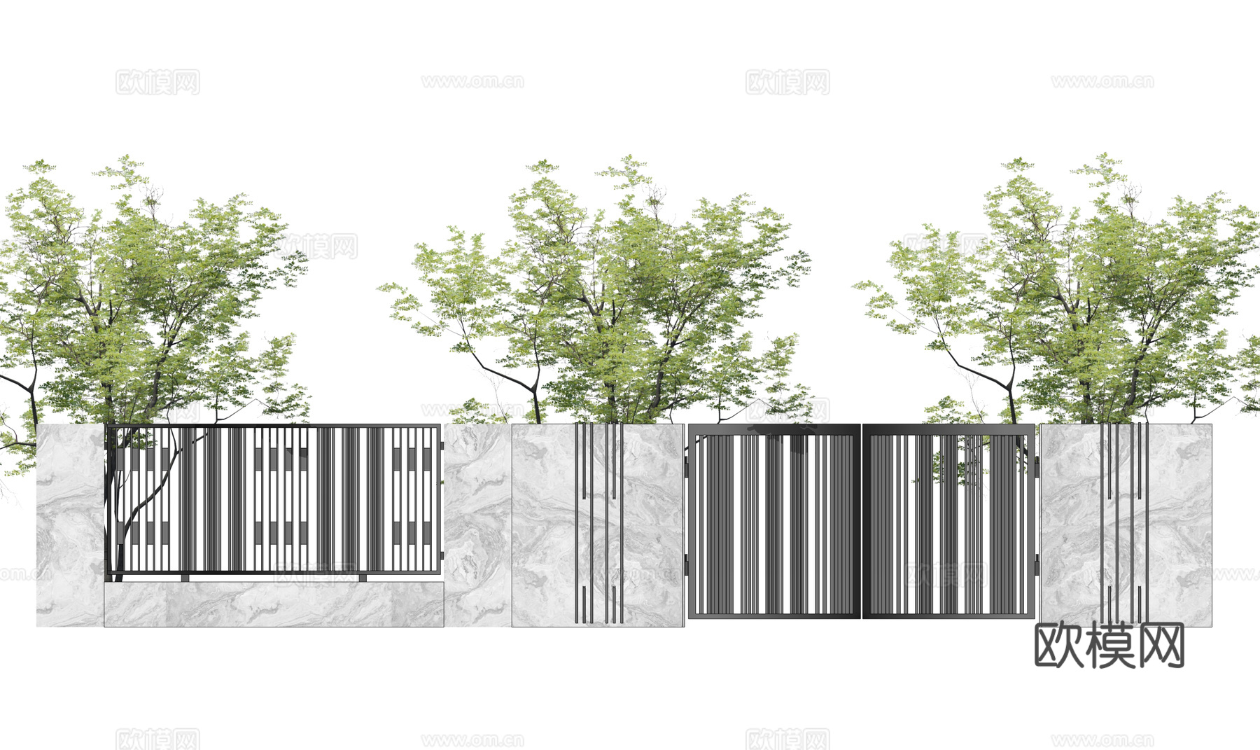 造景 水景 门 微景观 室内造景 屋顶花园 庭院门 庭院灯su模型