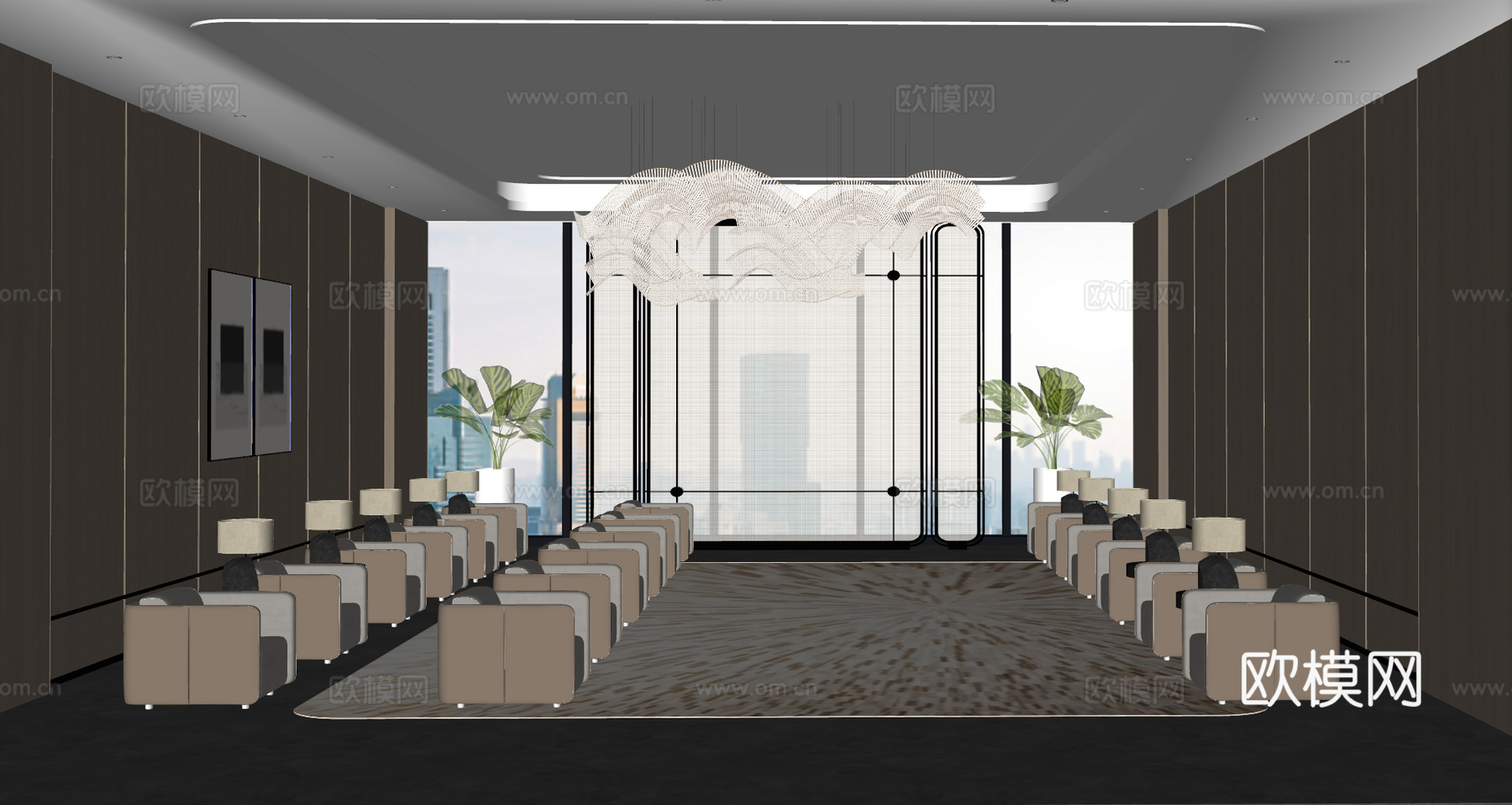 现代接待室 接待室 会客厅 办公会议室 现代接待室沙发 公司su模型