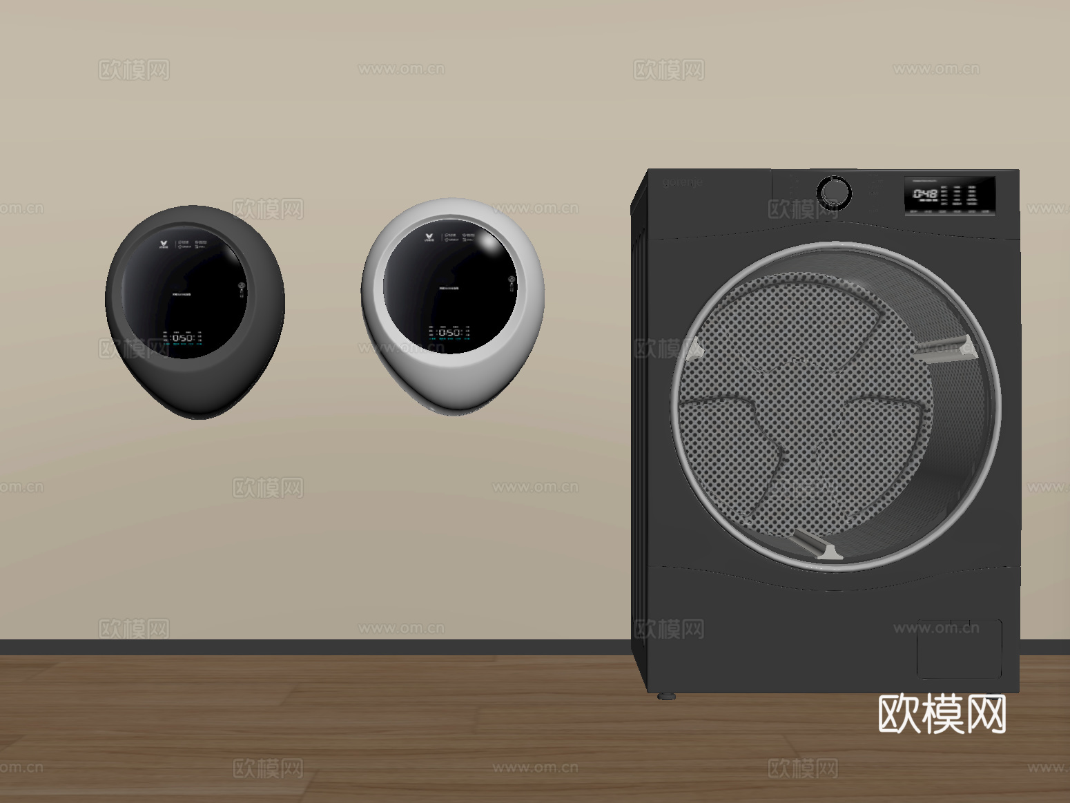 现代洗衣机 壁挂式洗衣机su模型