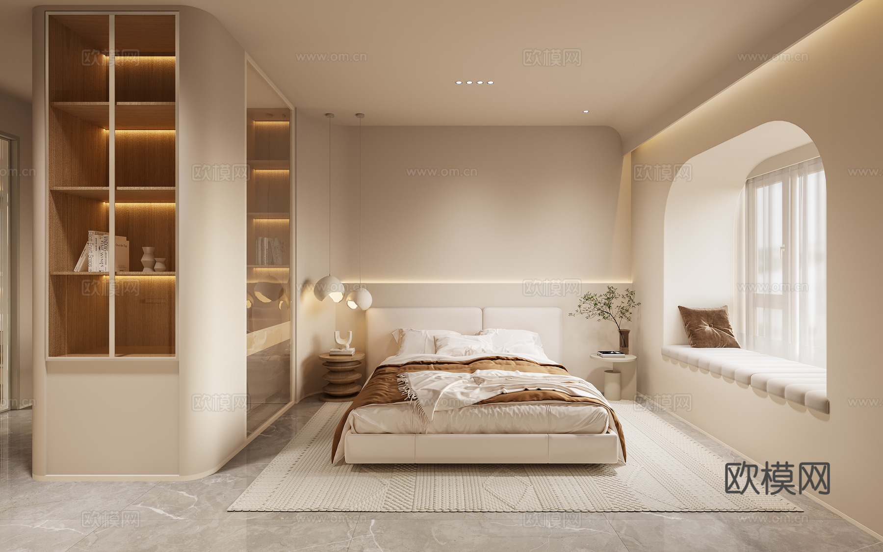 轻奢奶油风大平层 样板间 最新全套施工图 效果图合集cad施工图