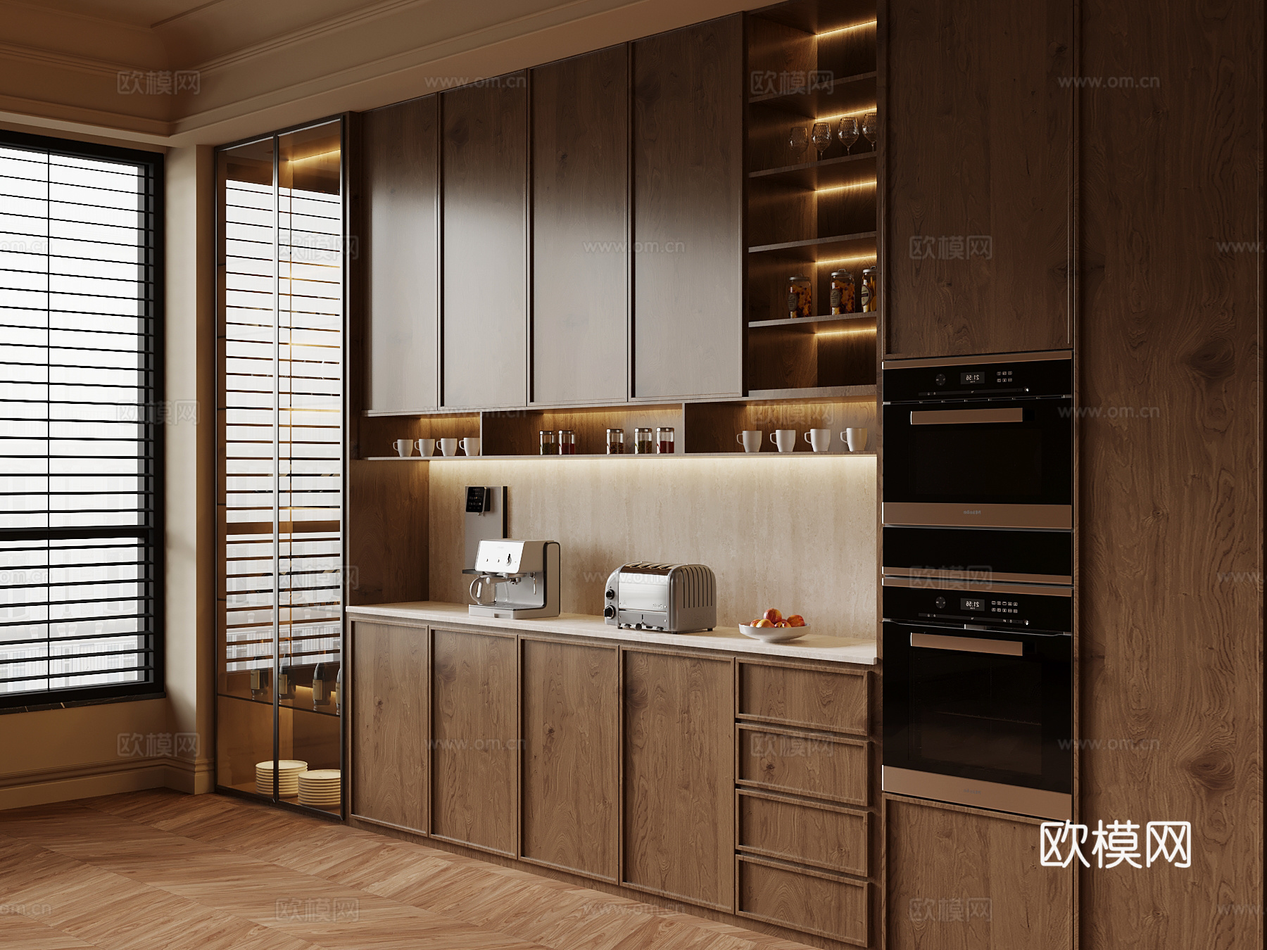 中古风酒柜 餐边柜3d模型下载