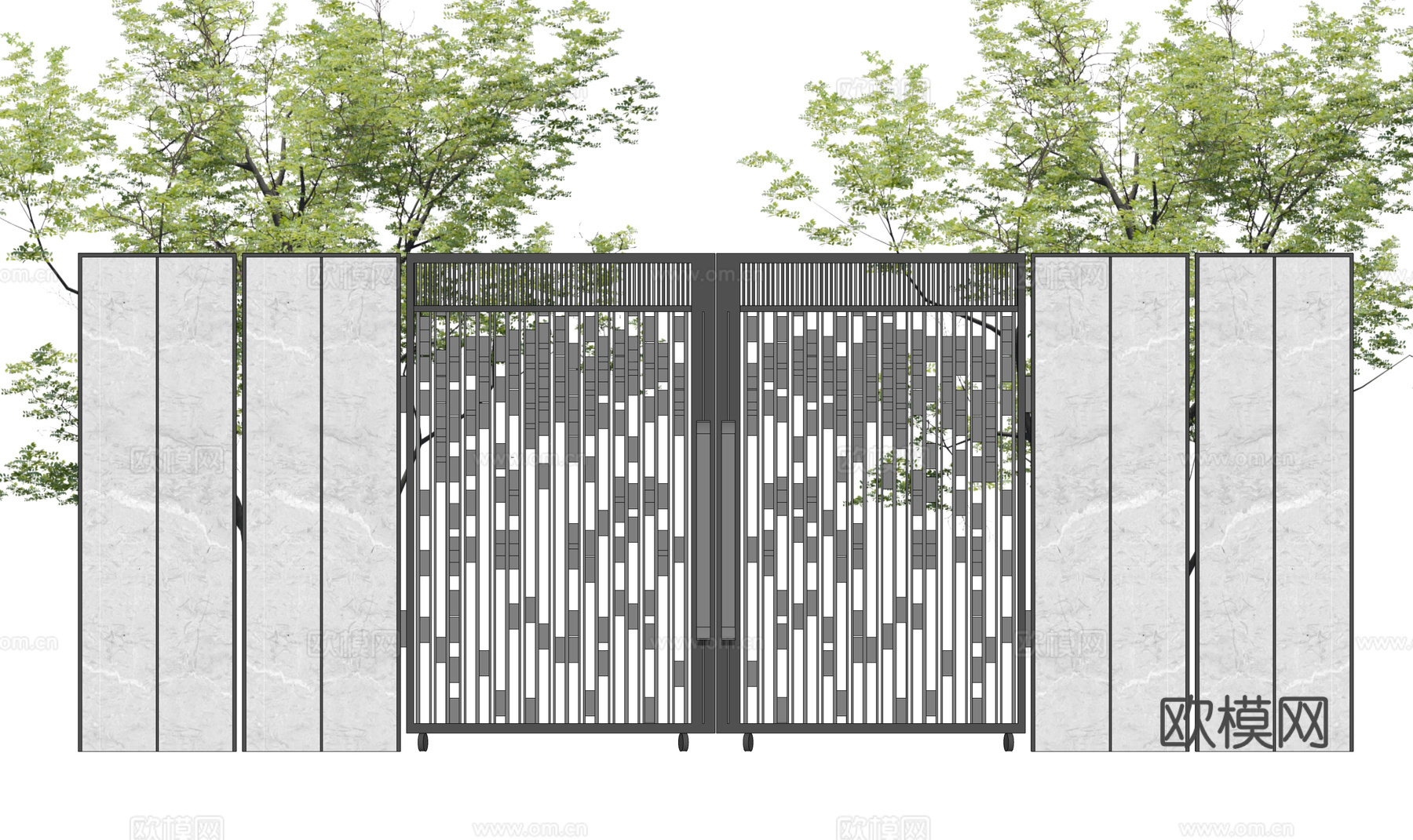 造景 水景 门 微景观 室内造景 屋顶花园 庭院门 庭院灯su模型