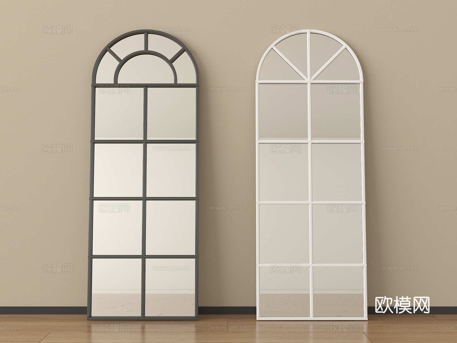 法式镜子 落地镜 穿衣镜 装饰镜su模型
