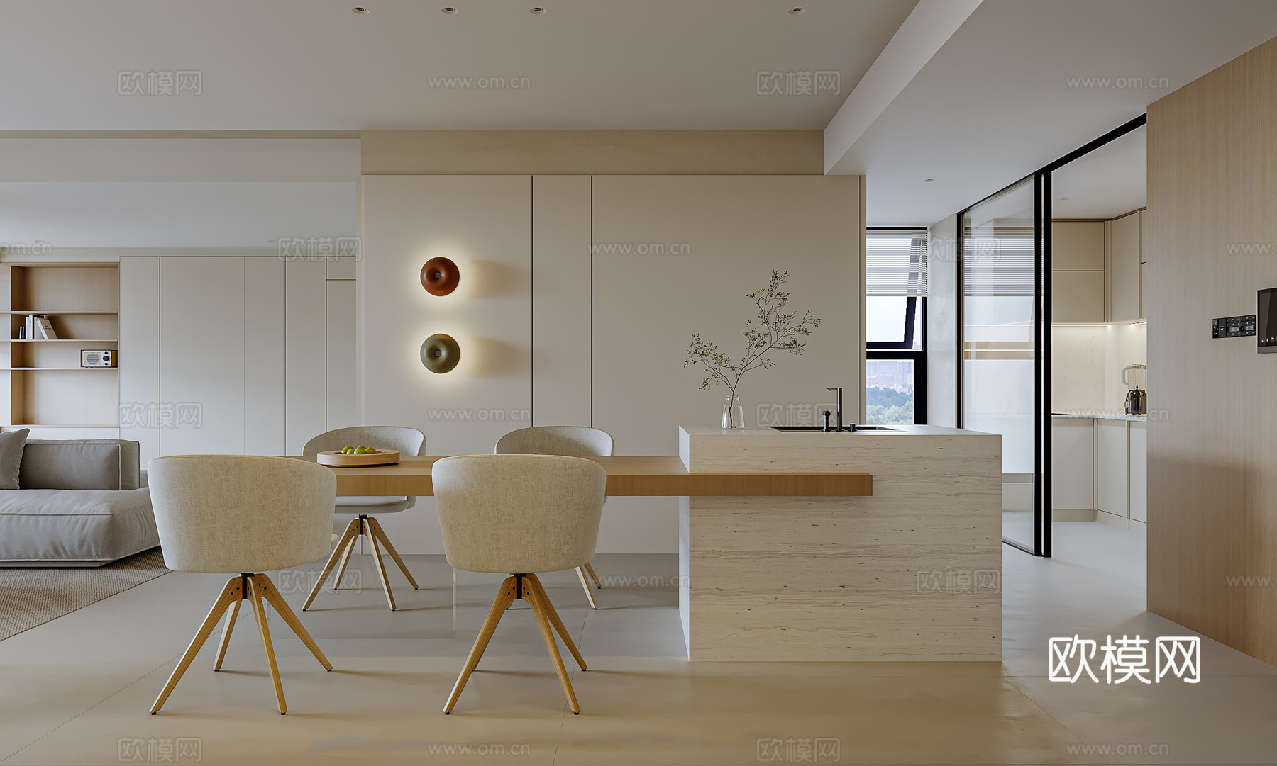 奶油风 样板间 最新全套施工图 效果图合集cad施工图