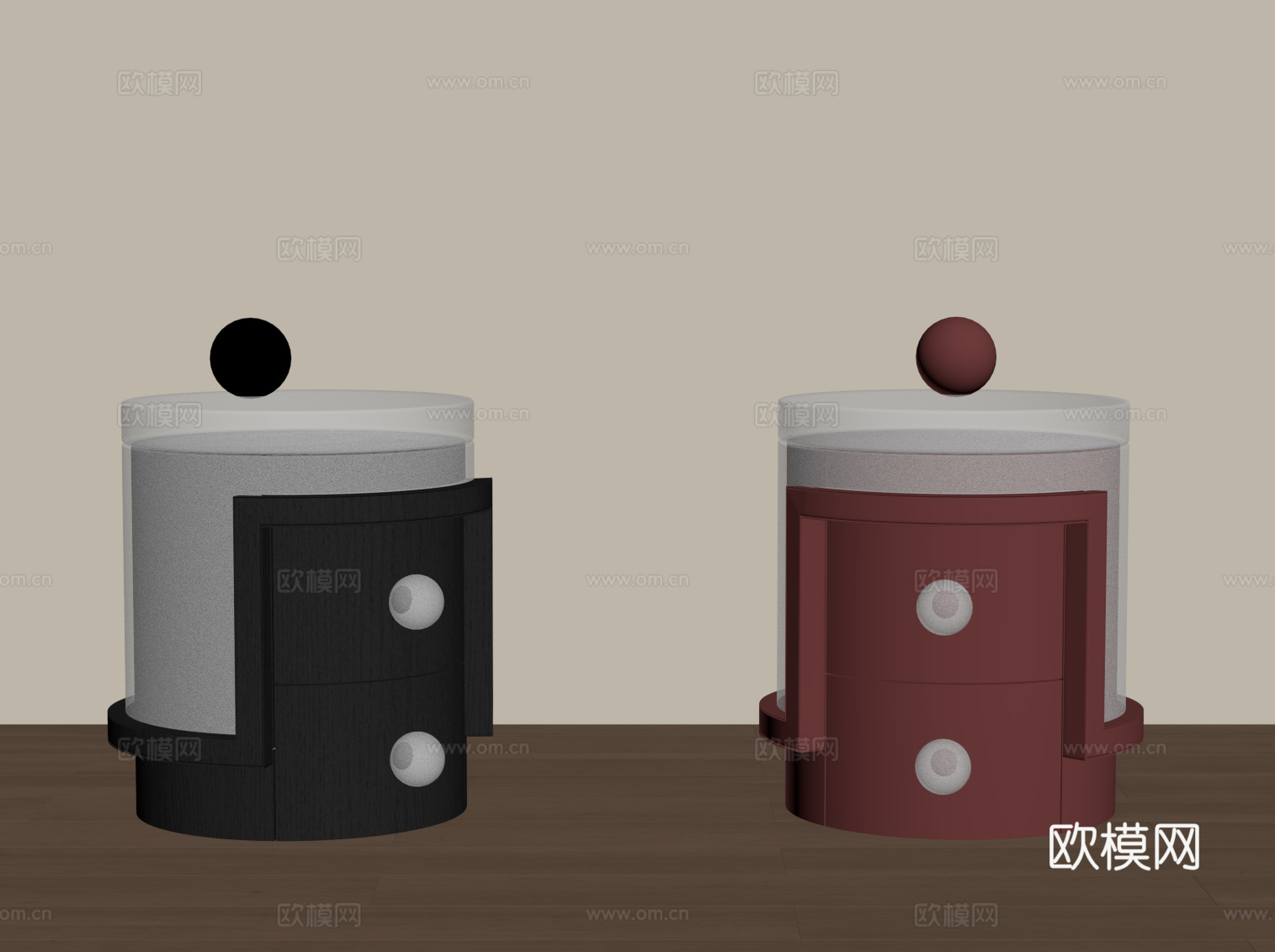 现代奶油风床头柜 儿童床头柜su模型