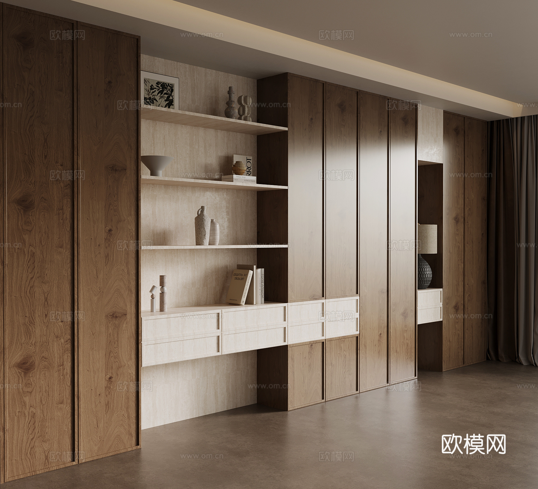 中古风书柜 置物柜su模型