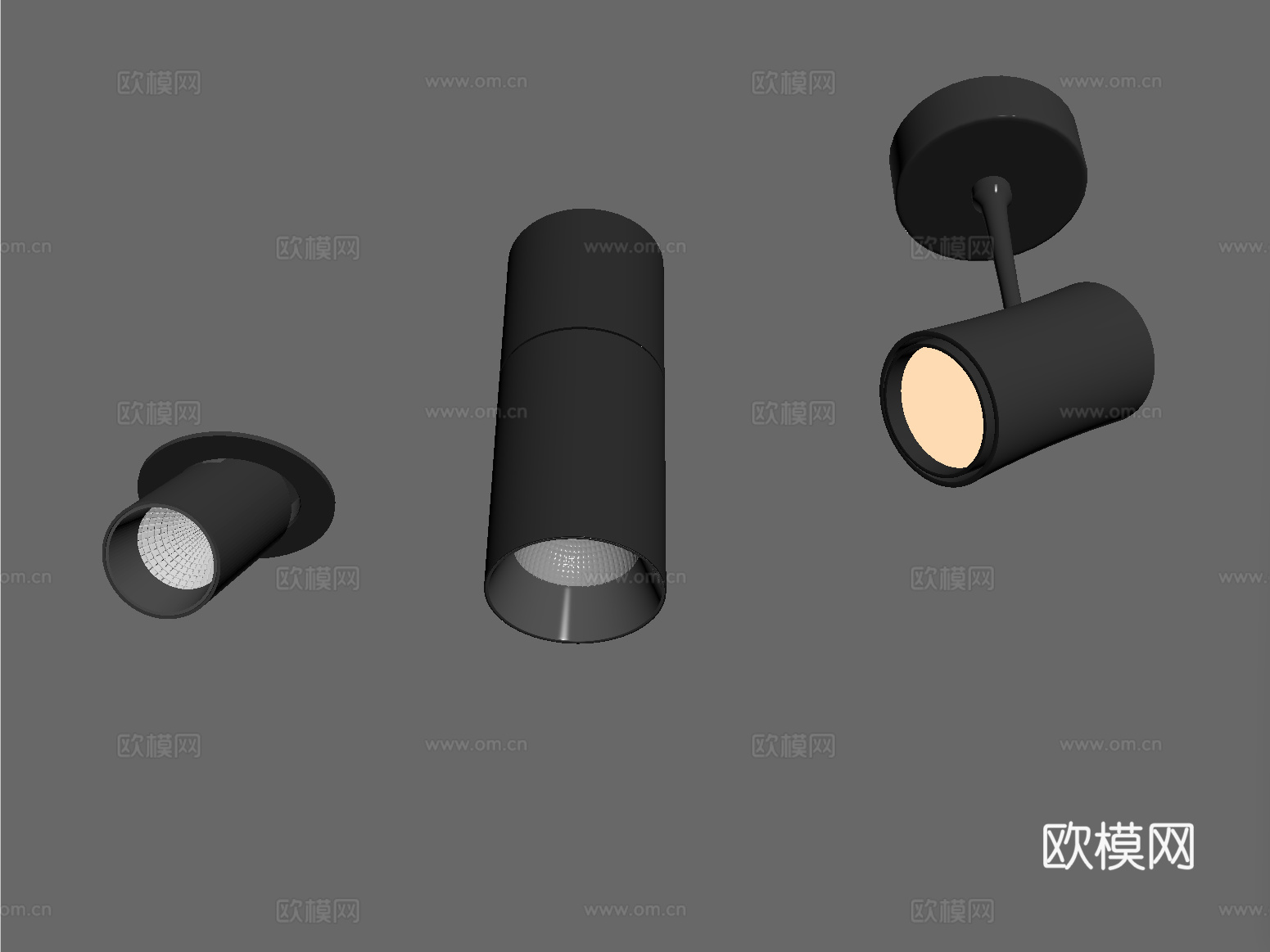 现代筒灯射灯 明装筒灯射灯su模型