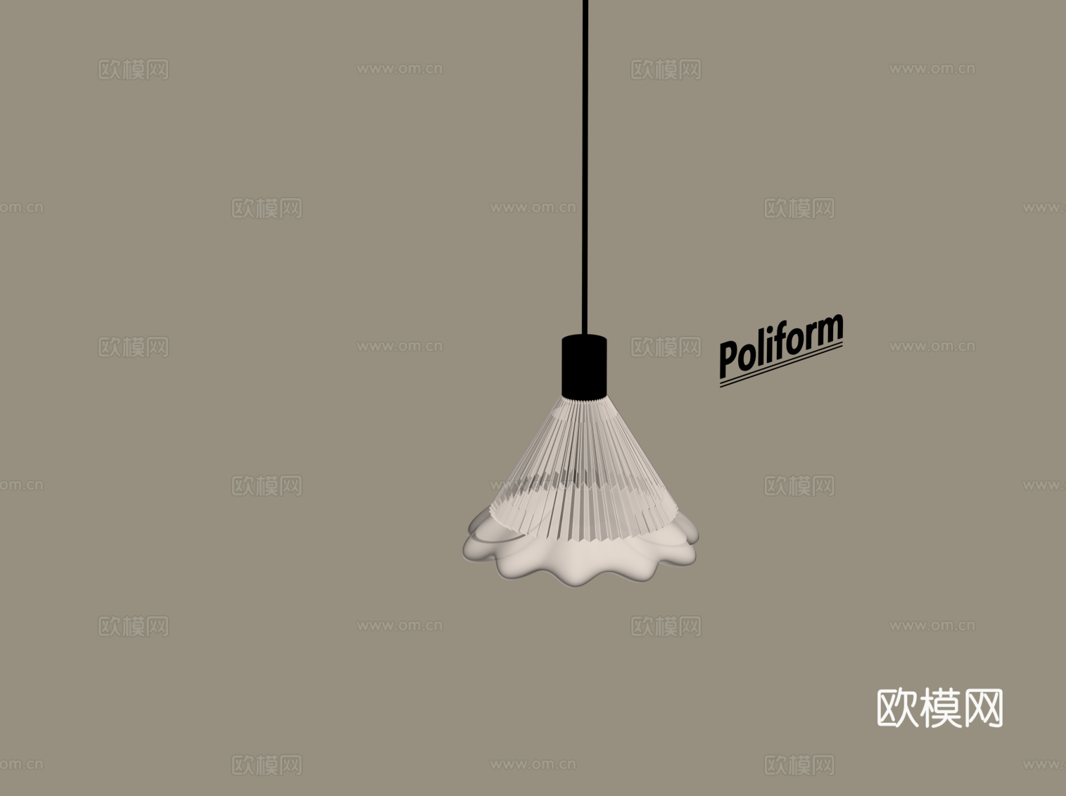 现代奶油风吊灯su模型