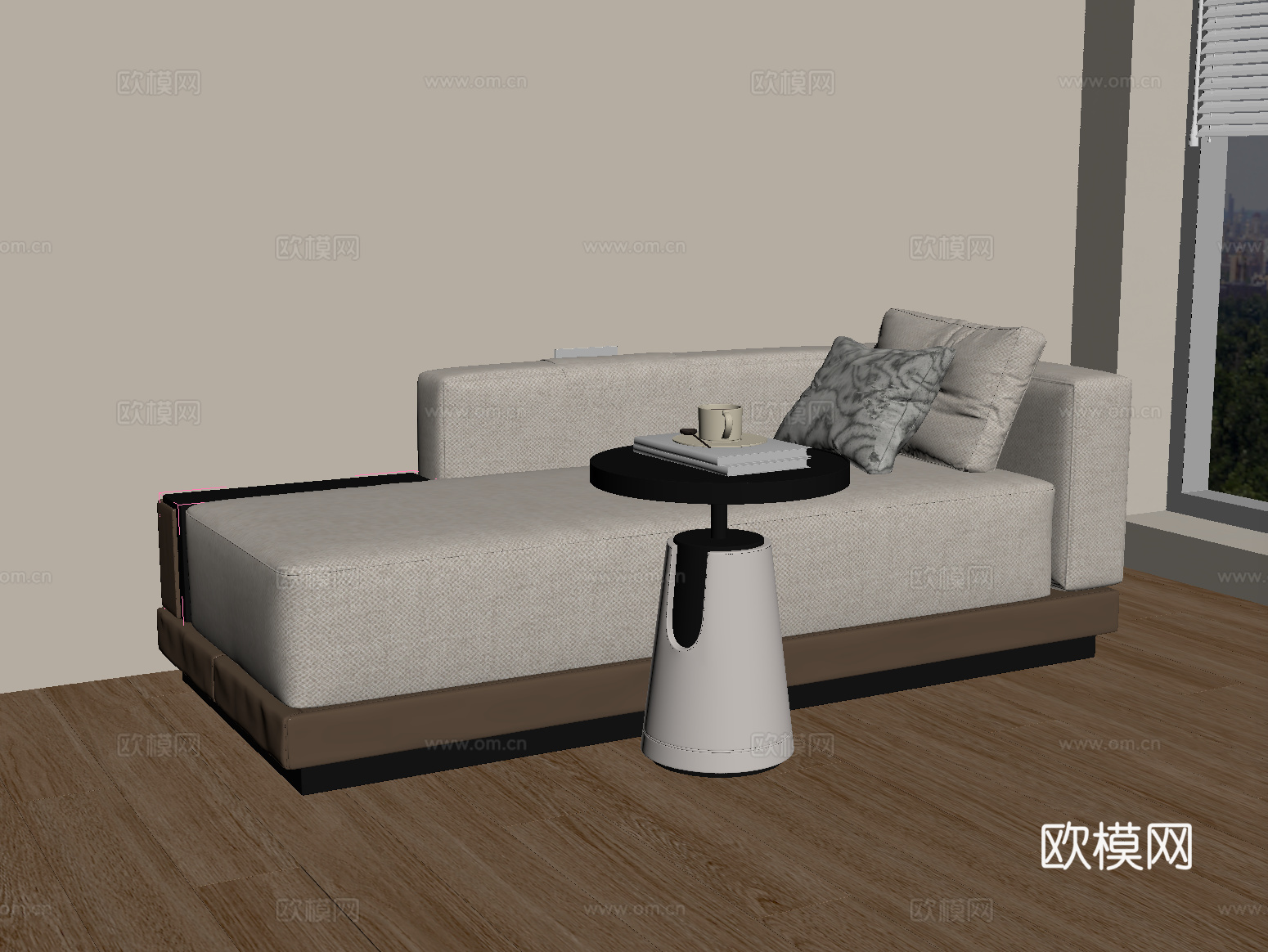 现代卡座沙发 贵妃椅 侘寂su模型