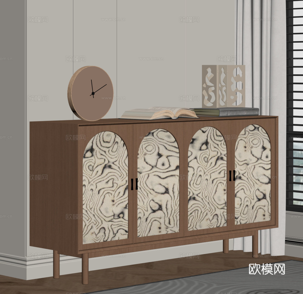中古边柜 玄关柜 斗柜su模型