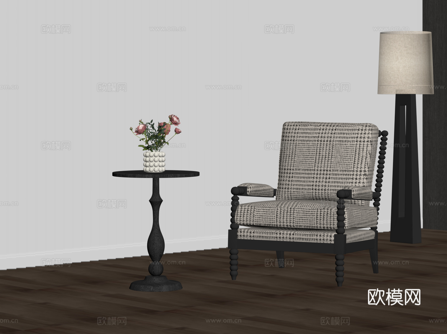 法式休闲椅 沙发椅su模型
