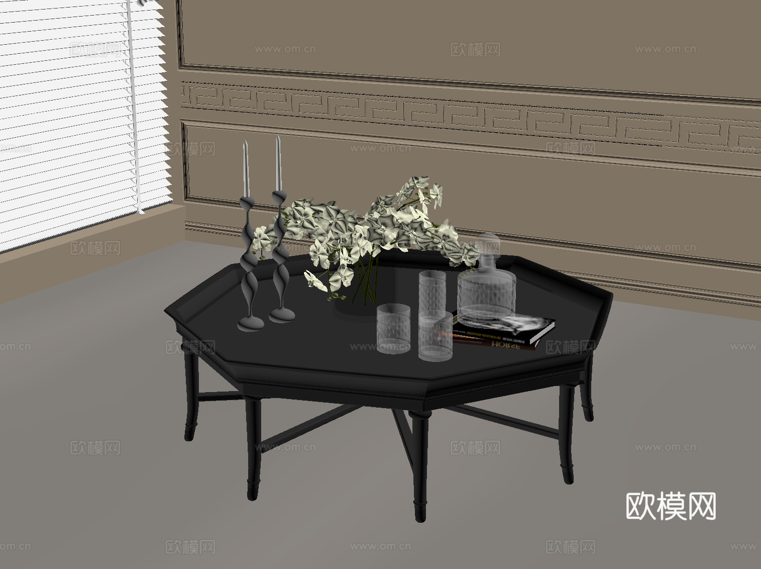 法式复古风茶几 子母几su模型