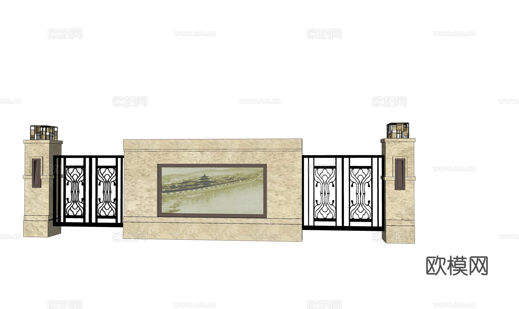 造景 水景 门 微景观 室内造景 屋顶花园 庭院门 庭院灯su模型