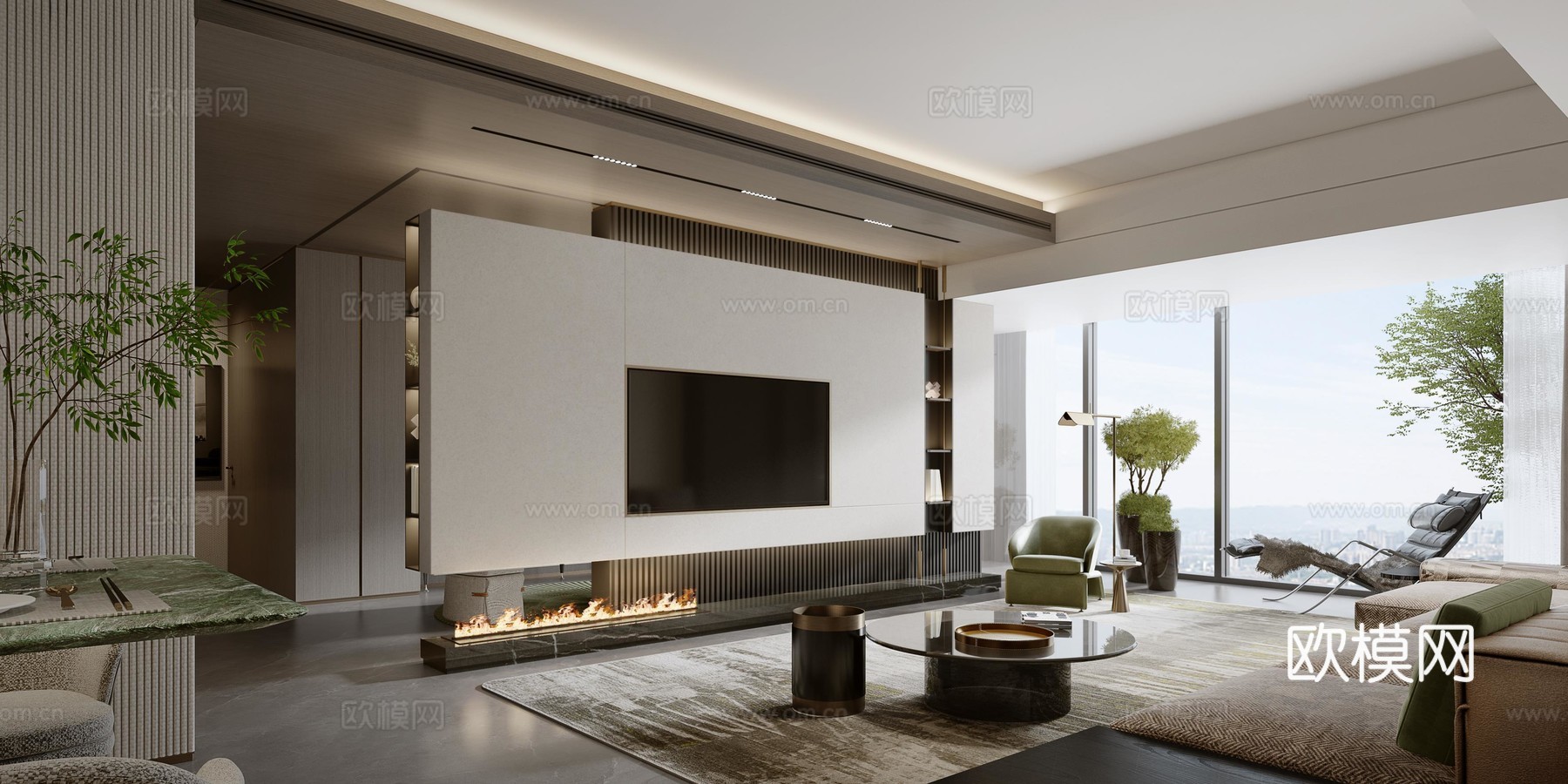 轻奢大平层 样板间 最新全套施工图 效果图合集cad施工图